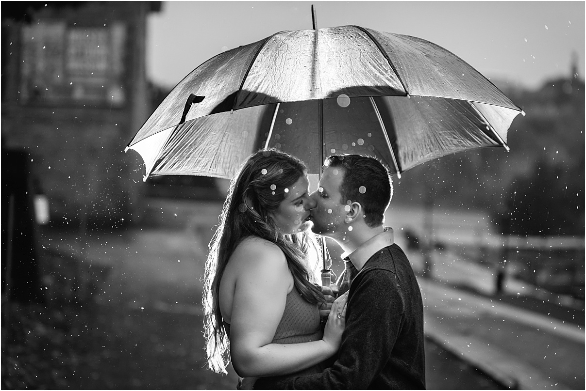 Downtown Ottawa rainy engagement